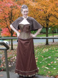 Image: the librarian as a steampunk gender-bent Sherlock Holmes